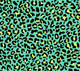 Sierkussen Turquoise patronen Groen luipaardpatroon naadloze dierenprint  © Meowlina Meow