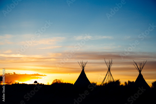New Mexico TeePee Sunset 