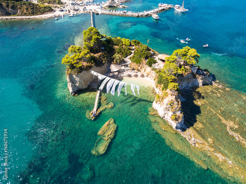 Aerial view of Cameo Island in Zakynthos (Zante) island, in Greece