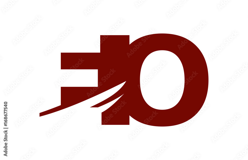 EO Red Negative Space Square Swoosh Letter Logo EO Red Negative Space Square Swoosh Letter Logo