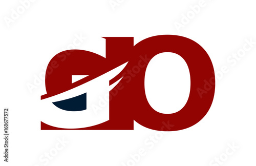 GO Red Negative Space Square Swoosh Letter Logo