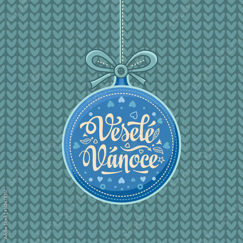 Vesele Vanoce Greeting Card in heart form.