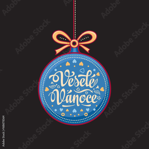 Vesele Vanoce Greeting Card in heart form.