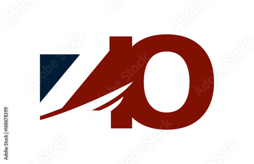 ZO Red Negative Space Square Swoosh Letter Logo