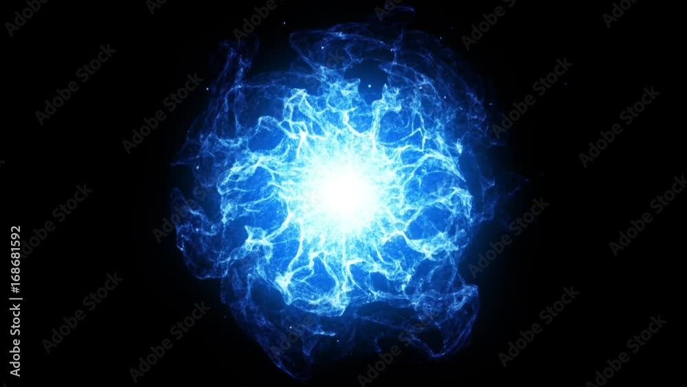 Energy Wave 1001: A glowing plasma ball bursts with energy (Loop).