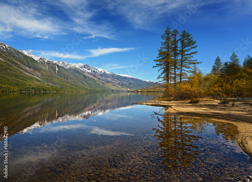 The lake Leprindo in the mountains in Transbaikalia Siberia © afrutin