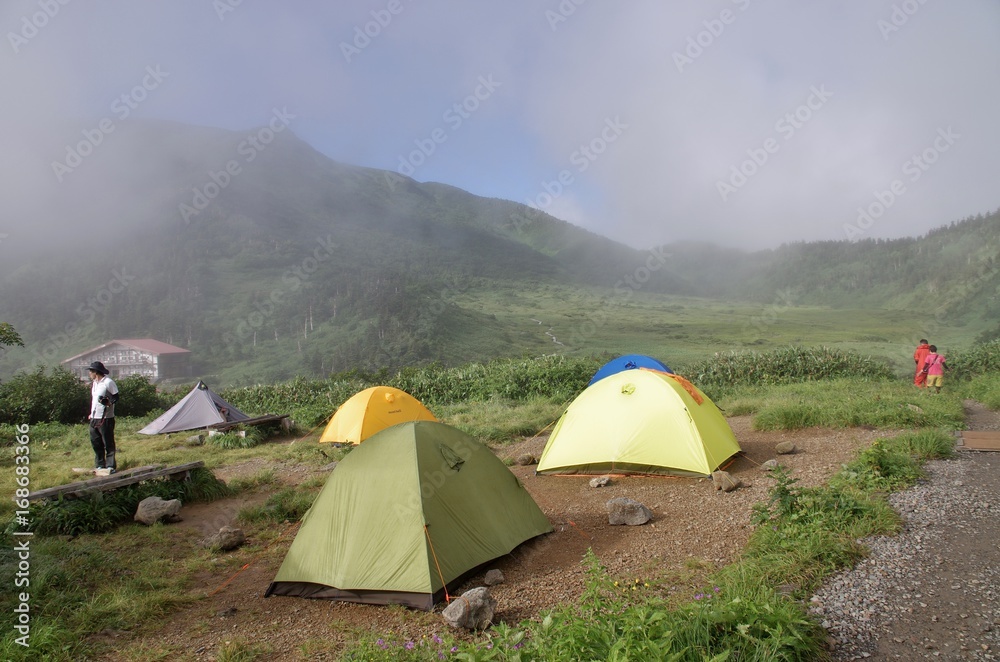 白山のテント場