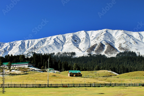 Awesome valley, mountain village landscape. Heaven on earth.