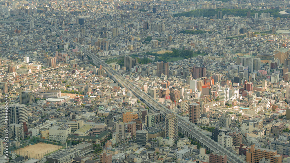 Skyline of Osaka city