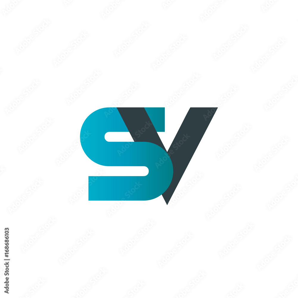 Initial Letter SV Linked Design Logo Initial Letter SV Linked Design Logo