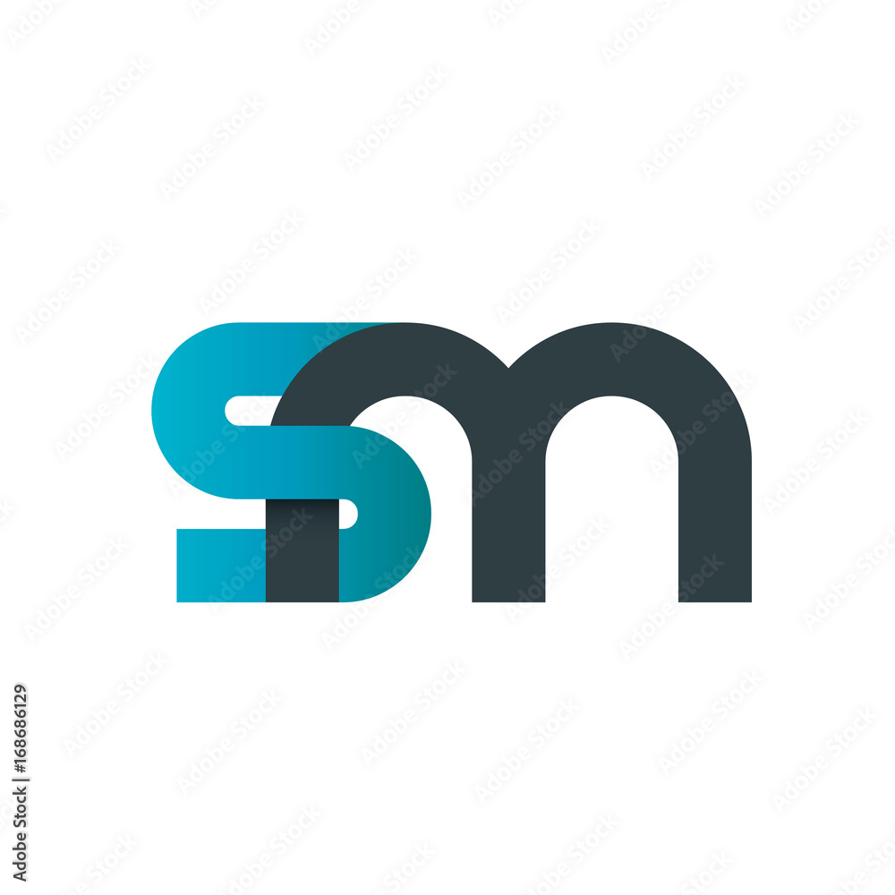 Obraz na plátně Initial Letter SM Linked Design Logo