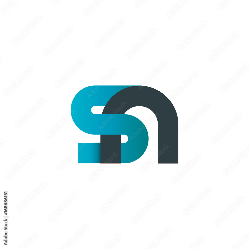 Initial Letter SN Linked Design Logo Initial Letter SN Linked Design Logo
