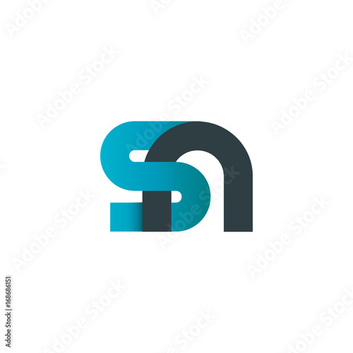 Initial Letter SN Linked Design Logo photo