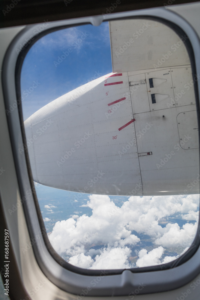 Fototapeta premium Adventure Travel Experience Airplane Window Exploring