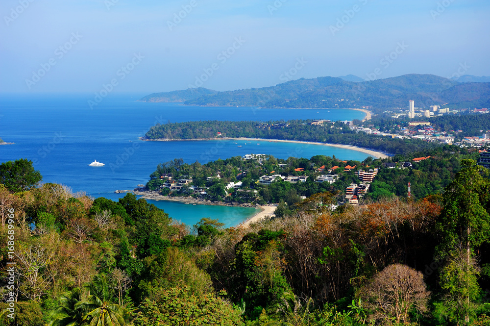 View of a beautiful Phuket bay in the morning, Thailand.
