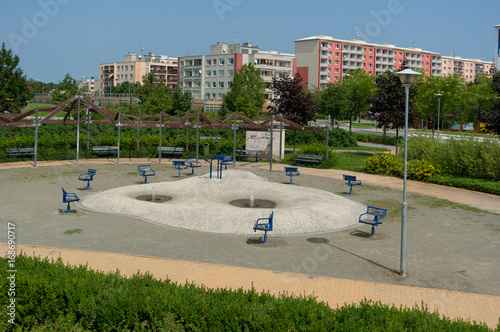 Poorly maintained urban park. South Moravia, Czech Republic. photo