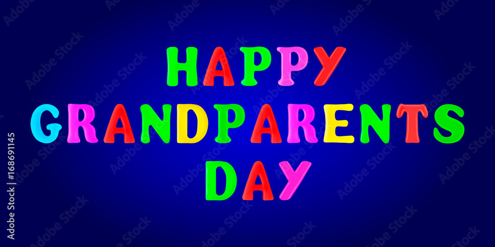 Happy Grandparents day banner. 3d. Stock - Vector illustration