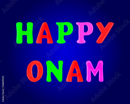 Happy Onam banner. 3d. Stock - Vector illustration