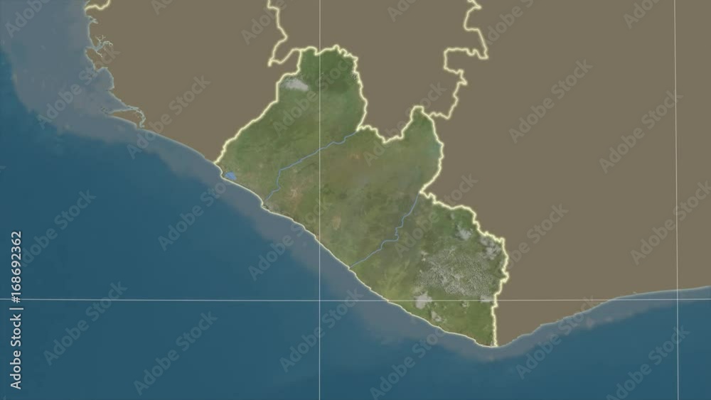 Liberia and neighborhood. Satellite Liberia and neighborhood. Satellite