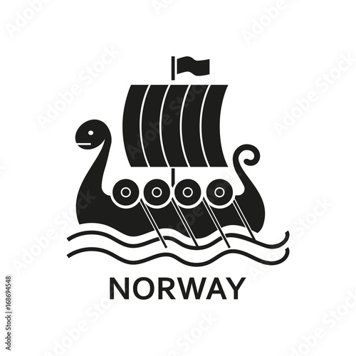 Drakkar with Norway lettering icon