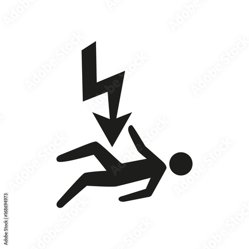 Lightning strike killing man simple icon
