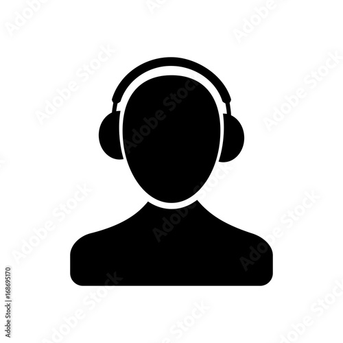 Man listening music simple icon