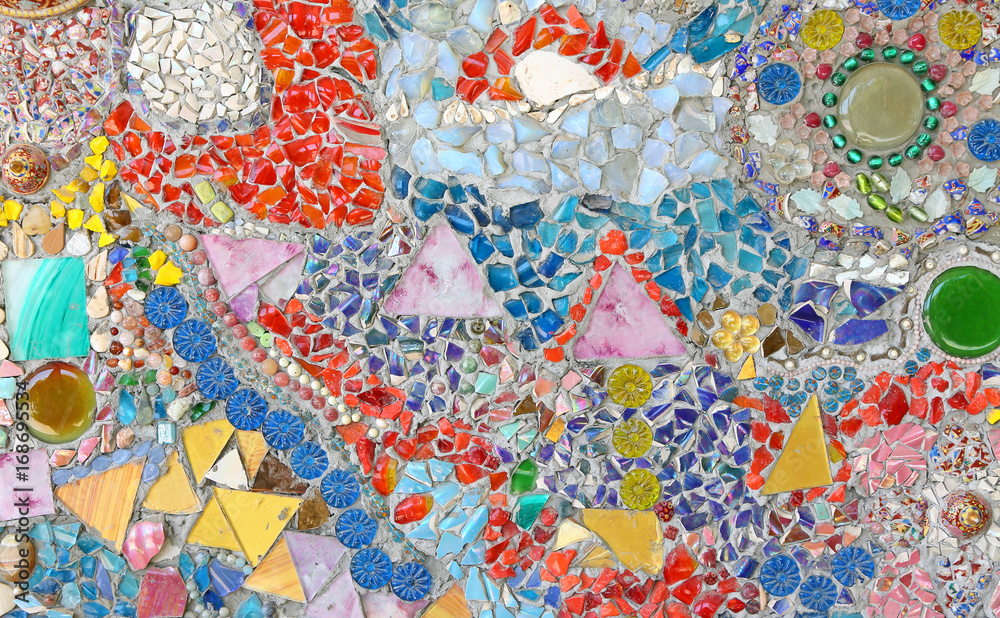 Colorful ceramic pattern background.
