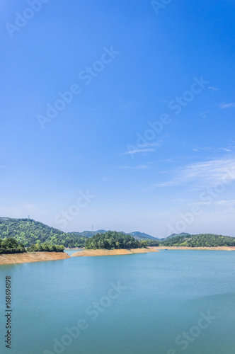 The beautiful reservoir scenery in summer 