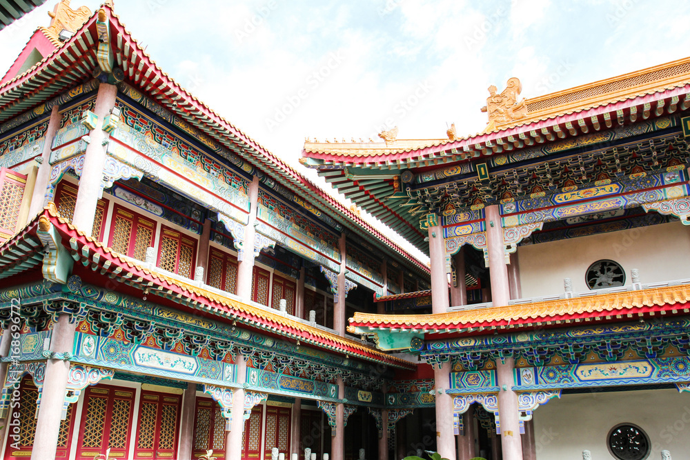 Traditional Chinese style temple at Wat Leng-Noei-Yi in Nonthaburi,Thailand. Traditional Chinese style temple at Wat Leng-Noei-Yi in Nonthaburi,Thailand.