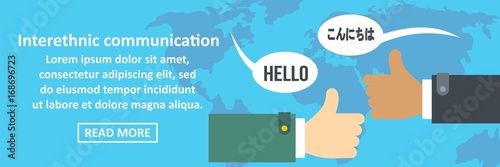 Interethnic communication banner horizontal concept