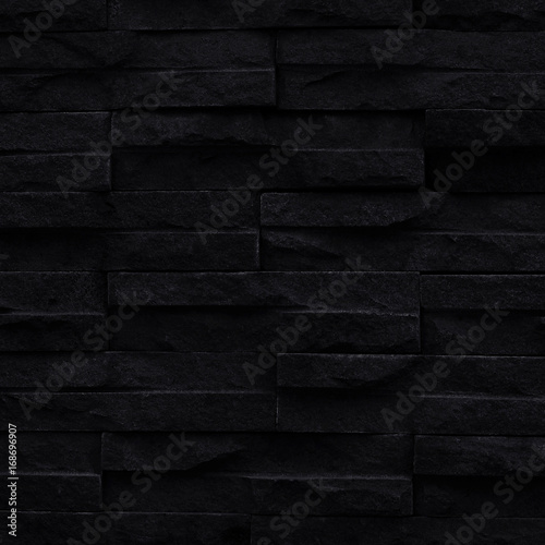 black brick wall for background and design.