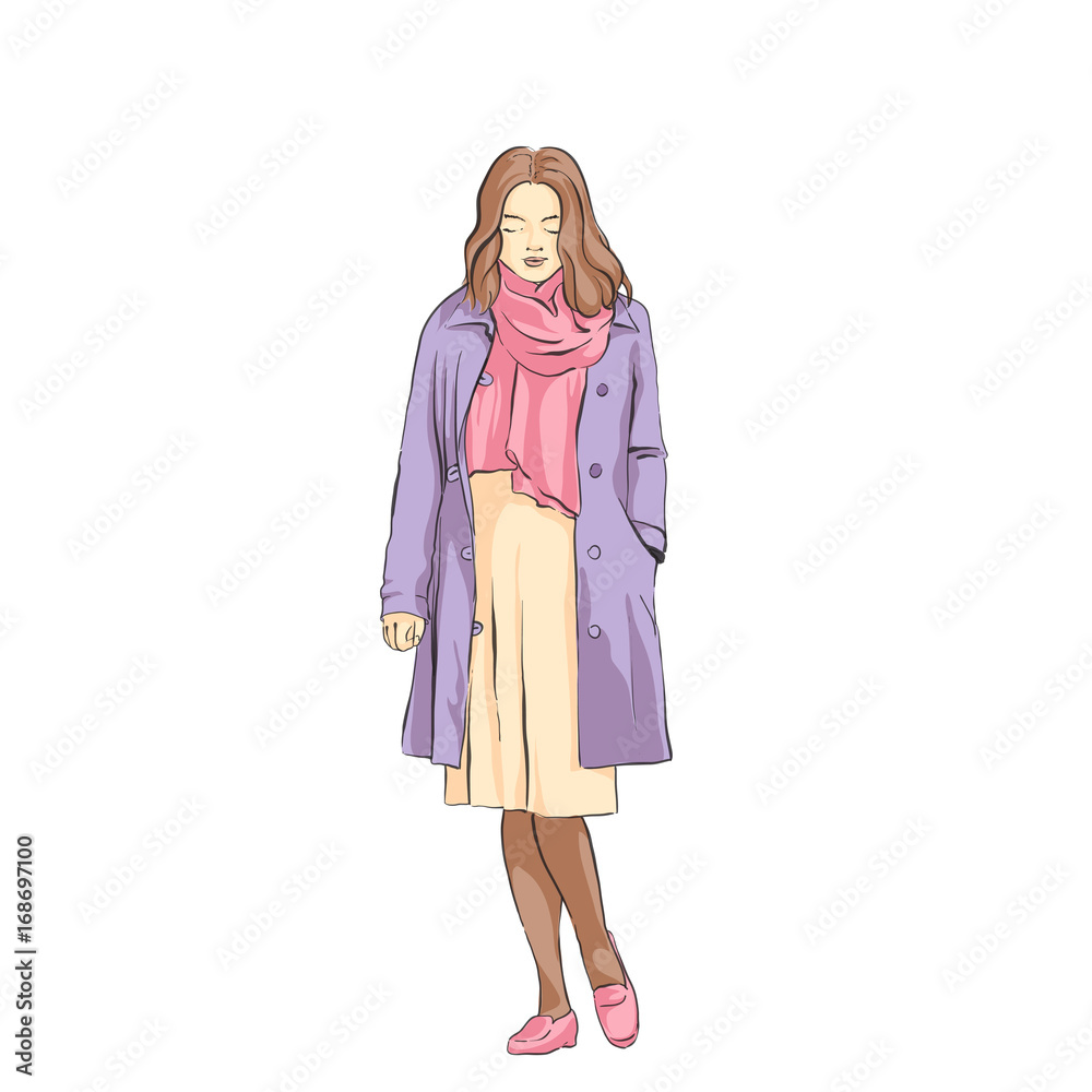 Beautiful girl on a white background Beautiful girl on a white background