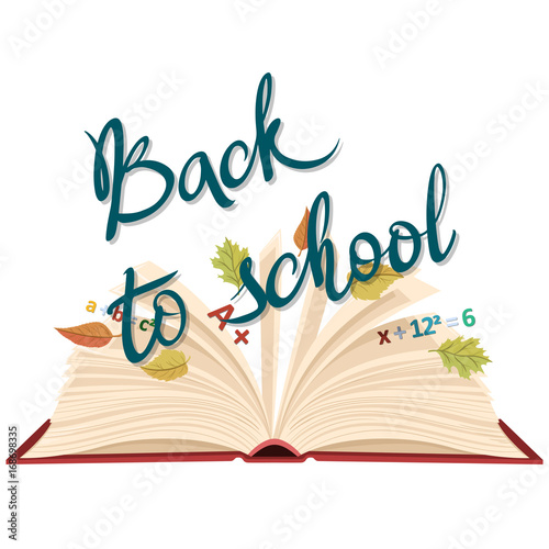 Vector illustration "Back to school" with open book