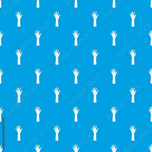 Hand pattern seamless blue