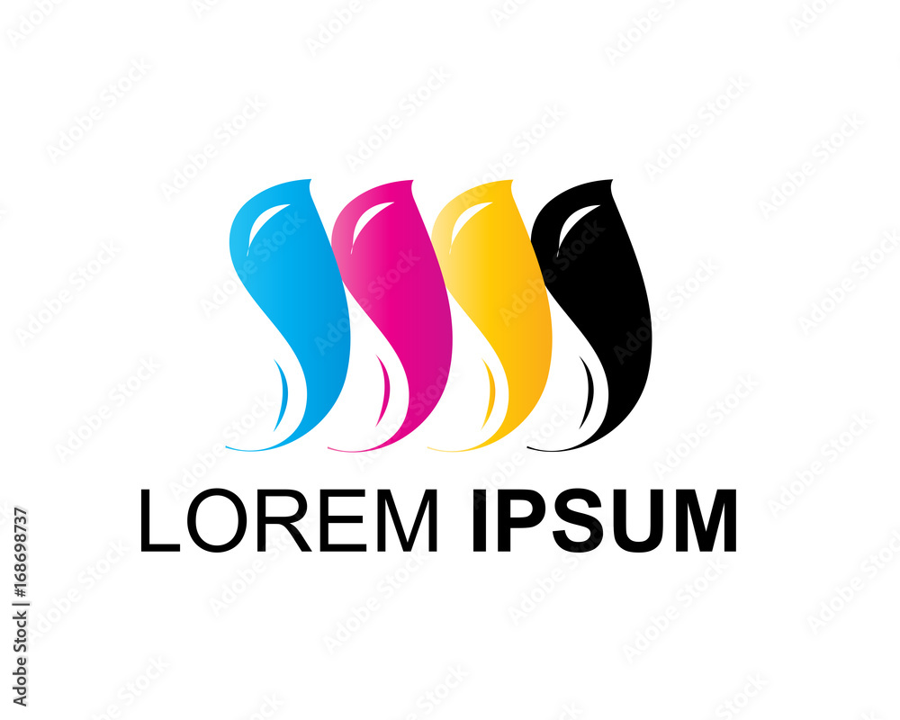 printing company logo, cmyk colors logo, illustration design, isolated on white background. printing company logo, cmyk colors logo, illustration design, isolated on white background.