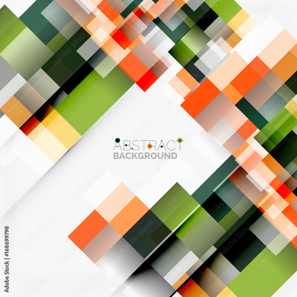 Fototapeta premium Abstract blocks template design background, simple geometric shapes on white, straight lines and rectangles