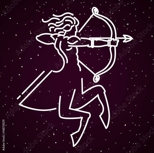 zodiac constellation horoscope sign sagittarius in sky
