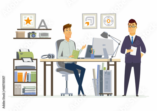 Partner Meeting - modern vector cartoon business characters illustration © Boyko.Pictures