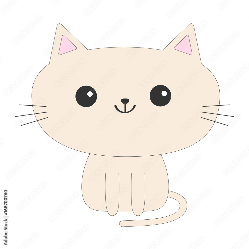 cat cute pet animal kitten funny icons set vector