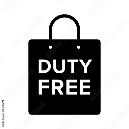 Duty free shop / store shopping bag flat vector icon for print and websites