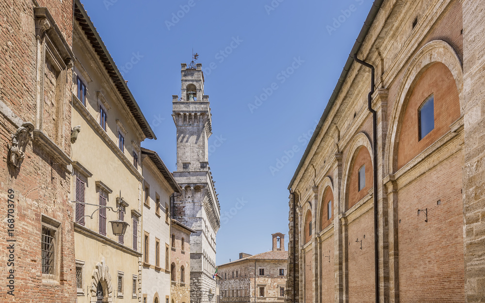 Via San Donato in the historic center of Montepulciano, Siena, Italy, near the famous Piazza Grande