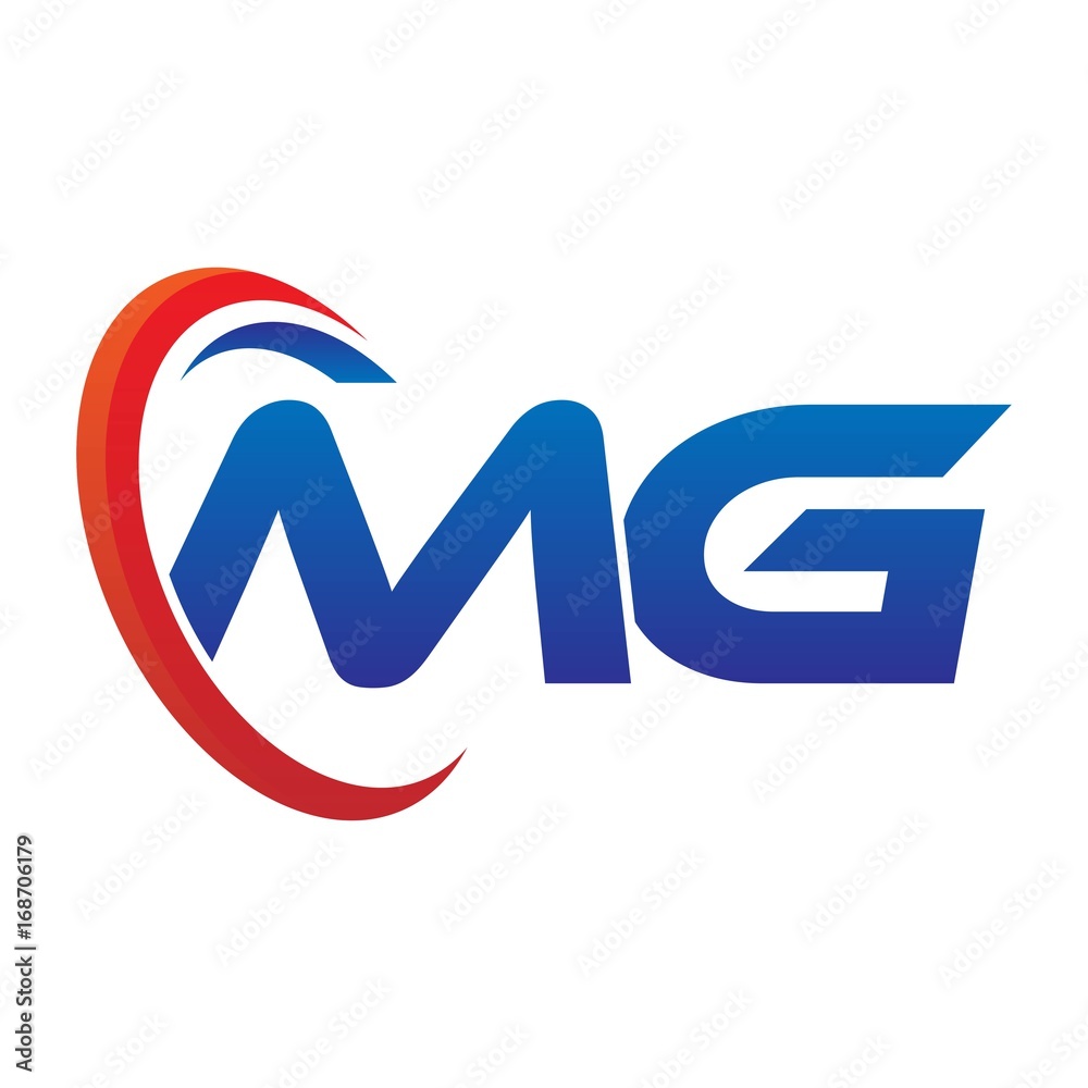 dynamic vector initial letters logo mg with circle swoosh red blue dynamic vector initial letters logo mg with circle swoosh red blue