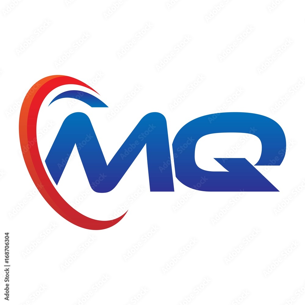 dynamic vector initial letters logo mq with circle swoosh red blue dynamic vector initial letters logo mq with circle swoosh red blue