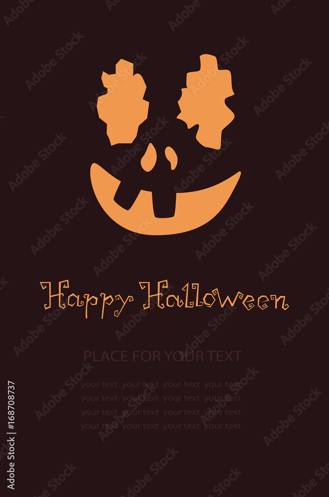 Happy Halloween. Pumpkins on a dark background, flyer for your design, vector illustration.