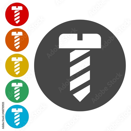 Bolt icons set flat design - Illustration 