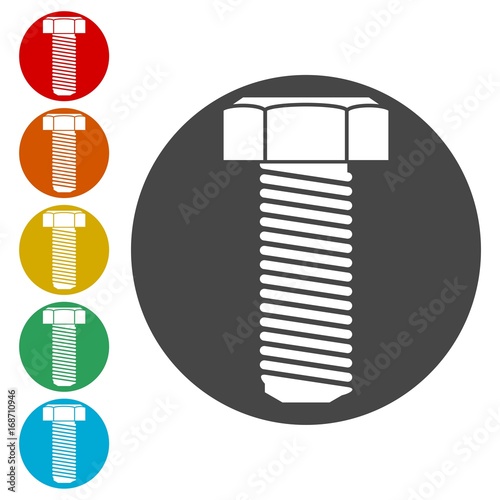Bolt icons set flat design - Illustration 