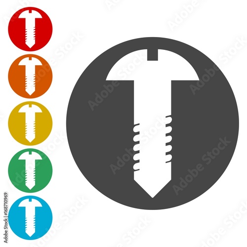 Bolt icons set flat design - Illustration 
