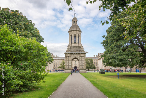 Old bell tower at Trinity College in Dublin, Ireland photo