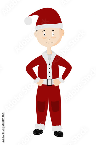 Portrait of young santa claus isolated on a white background