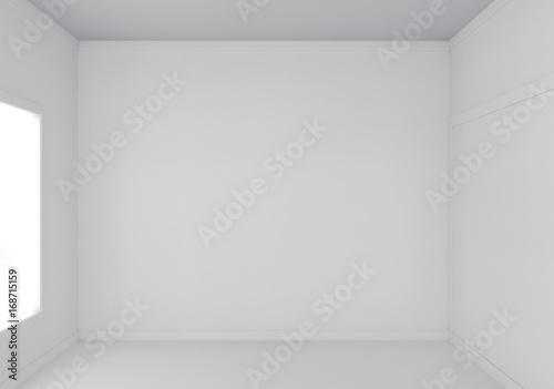 3d rendering. new empty white light interior room.